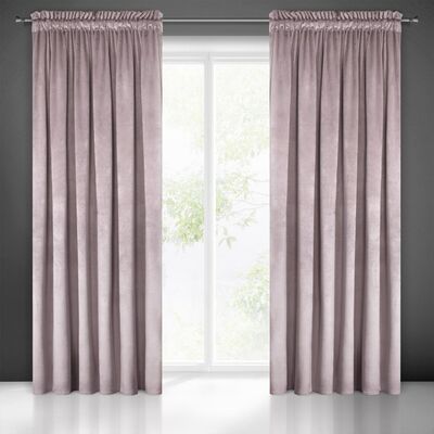 Zasłona gotowa na taśmie marszczącej PIERRE 300 x 140 cm pudrowy