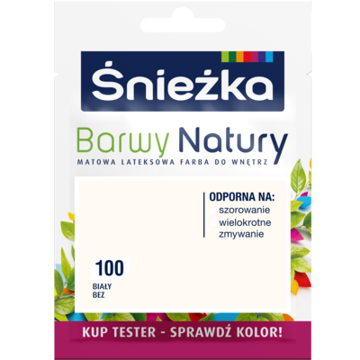 Śnieżka Farba lateksowa Barwy Natury TESTER biały bez 100 25 ml