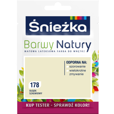 Śnieżka Farba lateksowa Barwy Natury TESTER olejek szałwiowy 178 25 ml