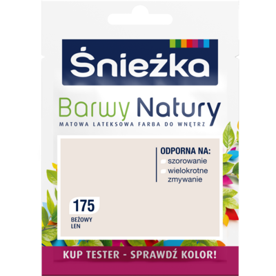Śnieżka Farba lateksowa Barwy Natury TESTER beżowy len 175 25 ml