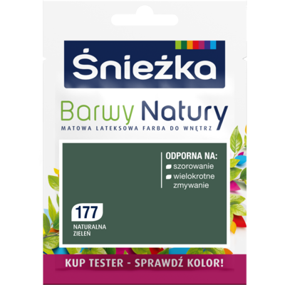 Śnieżka Farba lateksowa Barwy Natury TESTER naturalna zieleń 177 25 ml