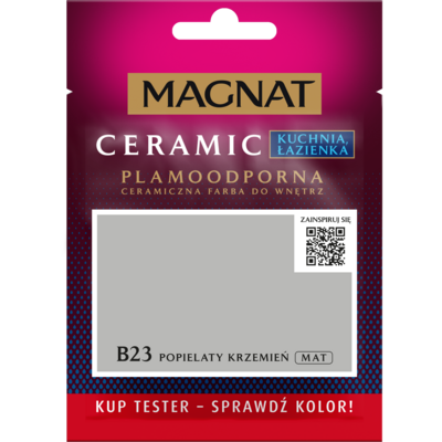 MAGNAT Farba ceramiczna KitchenBathroom tester popielaty krzemień B23 30 ml