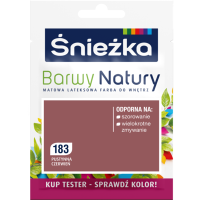 Śnieżka Farba lateksowa Barwy Natury TESTER pustynna czerwień 183 25 ml