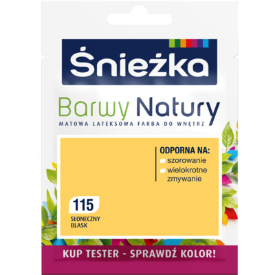 Śnieżka Farba lateksowa Barwy Natury TESTER słoneczny blask 115 25 ml