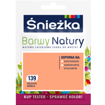 Śnieżka Farba lateksowa Barwy Natury TESTER soczysta morela 139 25 ml