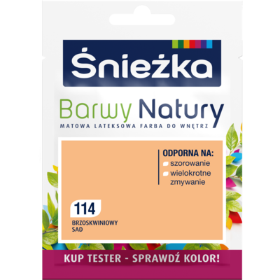 Śnieżka Farba lateksowa Barwy Natury TESTER brzoskwiniowy sad 114 25 ml