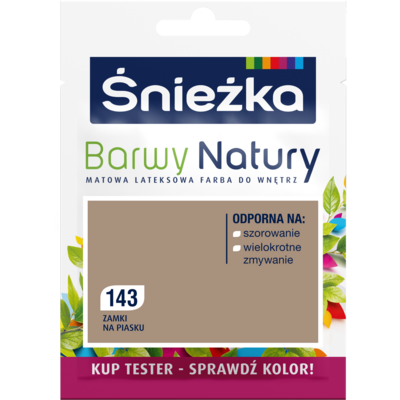 Śnieżka Farba lateksowa Barwy Natury TESTER zamki na piasku 143 25 ml