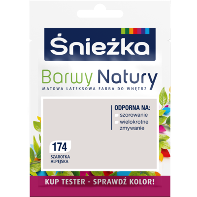 Śnieżka Farba lateksowa Barwy Natury TESTER szarotka alpejska 174 25 ml