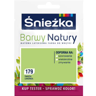 Śnieżka Farba lateksowa Barwy Natury TESTER świeża limonka 179 25 ml