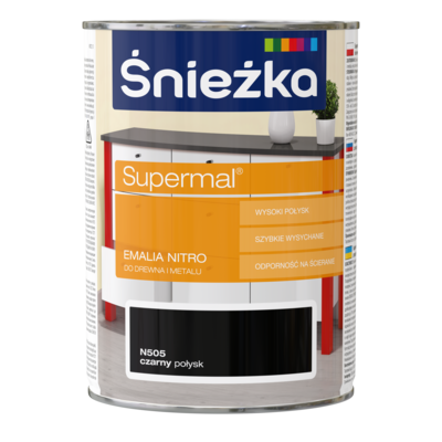 Śnieżka Supermal Emalia Nitro czarny N505 0,8 l