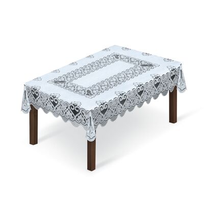 Obrus żakadowy prostokąt 252550/130y 130 x 180 cm biały/szary