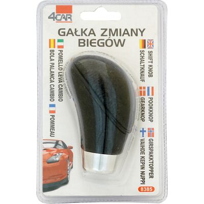 Gałka zmiany biegów skóra czarna 4Car