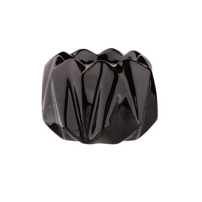 Świecznik porcelanowy czarny 7 x 7 x 5 cm