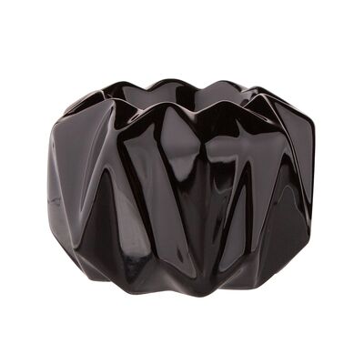 Świecznik porcelanowy czarny 9 x 9 x 6 cm