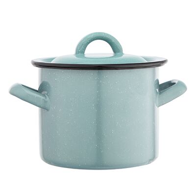 Garnek prosty 1,5 l śr. 14 cm wys. 11 cm szałwiowy nakrapiany