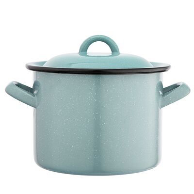 Garnek prosty 2,2 l śr. 16 cm wys. 12 cm szałwiowy nakrapiany