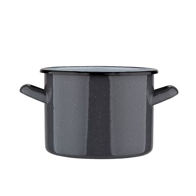 Garnek prosty 1,5l śr. 14 cm wys. 11 cm szary nakrapiany