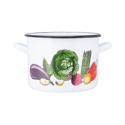 Garnek prosty 2,2 l śr. 16 cm wys. 12 cm dek. warzywa