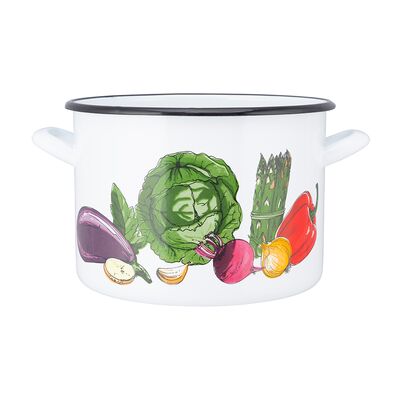 Garnek prosty 4,4 l śr. 20 cm wys. 15 cm dek. warzywa