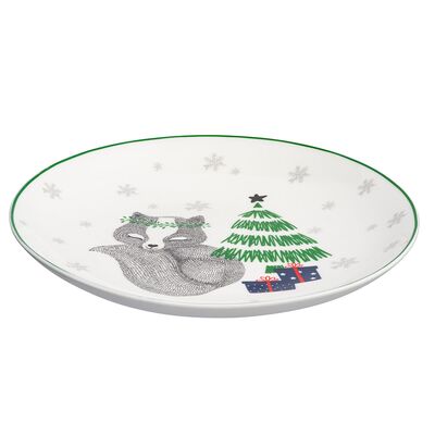 Talerz deserowy Winter friends NBC 21 cm dek. lisek