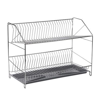 Suszarka do naczyń 2-poziomowa 50 cm z tacką chrom
