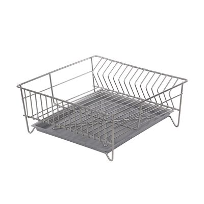 Suszarka zlewozmywakowa kwadrat 32 cm srebrna z tacką