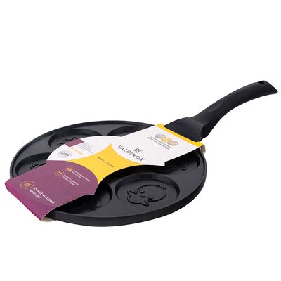 Patelnia do placków i jajek sadzonych odlewana 26 cm ZWIERZĄTKA 2 VALDINOX