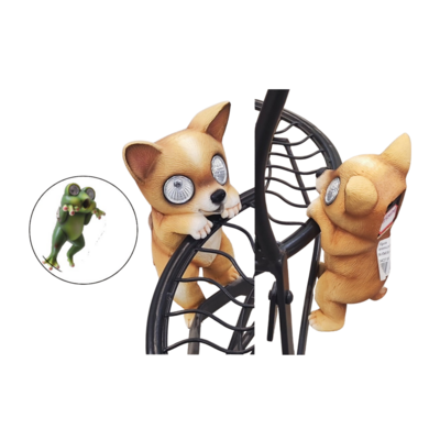 Figurka ceramiczna solarna pies/żaba wisząca