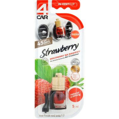 Zapach w płynie na wloty WOOD CLIP IT strawberry 5 ml 4Car