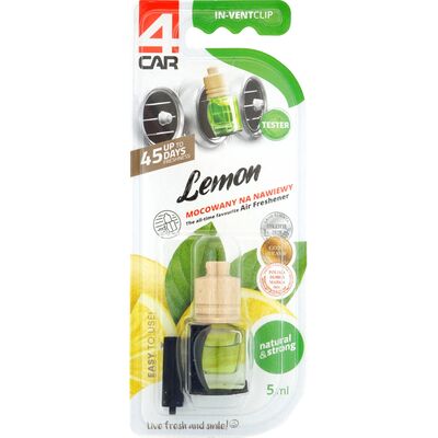 Zapach w płynie na wloty WOOD CLIP IT lemon 5 ml 4Car