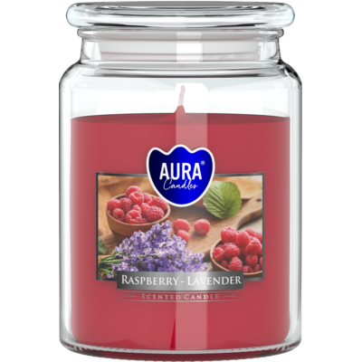 Świeca w szkle SND99-352 Malina-Lawenda BISPOL