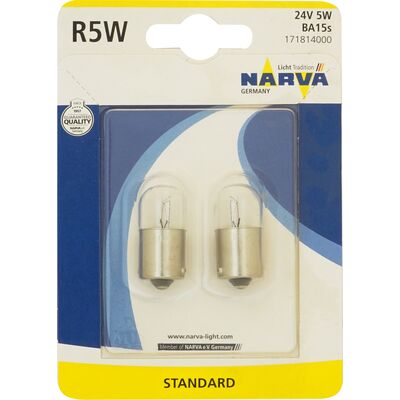 Zestaw żarówek samochodowych R5 W BA15s 12 V blister NARVA