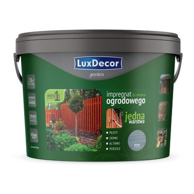 LuxDecor Impregnat do drewna ogrodowego garden szary 9 l