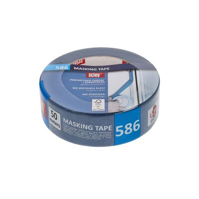 Scley Taśma maskująca 38 mm x 50 m niebieska akryl 30 dni FSC