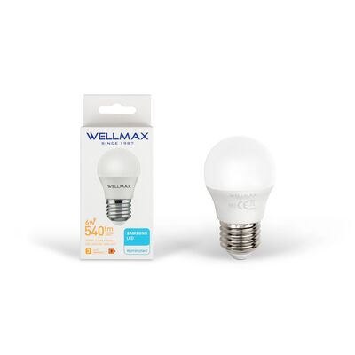 Żarówka LED E27 6 W kulka barwa ciepła Wellmax