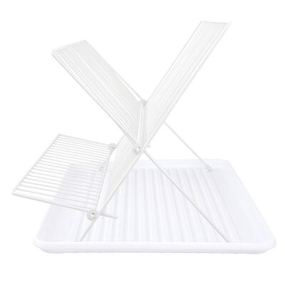 Suszarka do naczyń skladana z tacą 43 x 32 x 22 cm biała