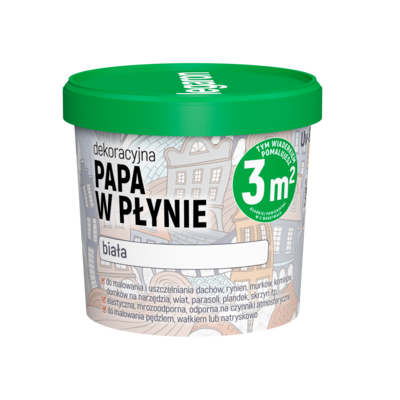 Dekoracyjna papa w płynie biała Uv-903 1 l Megaron