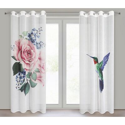 Komplet zasłon na przelotkach Lia 140 x 260 cm biały 2 sztuki