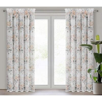 Zasłona gotowa Ellie tunel 140 x 270 cm biało-morelowy