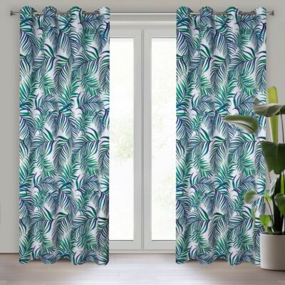 Zasłona gotowa D91 Palms 02 140 x 250 cm zielony