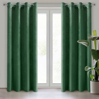 Zasłona gotowa D91 Rosa 140 x 250 cm ciemnozielony