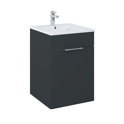 Zestaw szafka łazienkowa z umywalką Qubo ciemnoszara 58 cm Elita