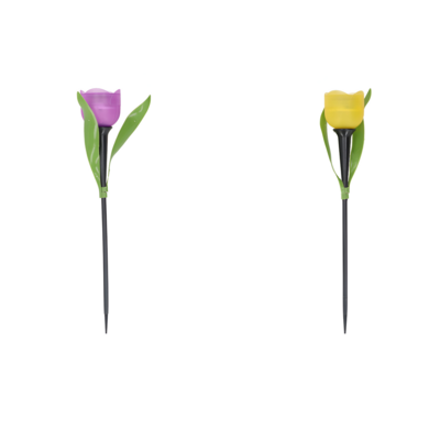 Lampka solarna kwiat 33 cm fioletowy/żółty