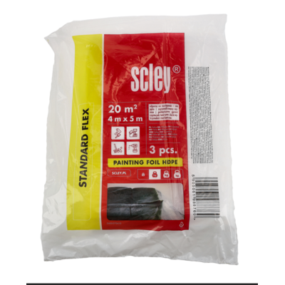 Scley Folia malarska HDPE standard flex 4 x 5 m 3 sztuki