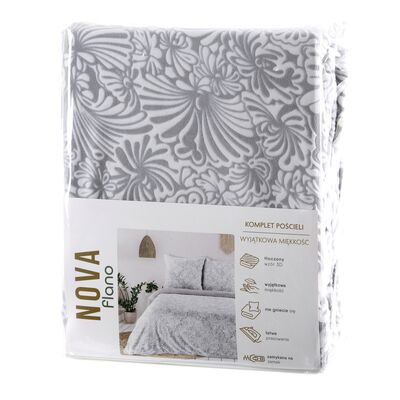 Komplet pościeli FLANO 160 x 200 cm, 70 x 80 cm/x2 biało-srebrny