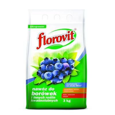 Nawóz do borówek i innych kwaśnolubnych roślin worek 3 kg Florovit