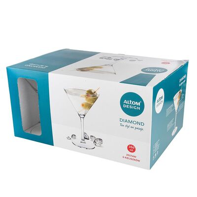 Komplet 6 kieliszków do martini DIAMOND 260 ml