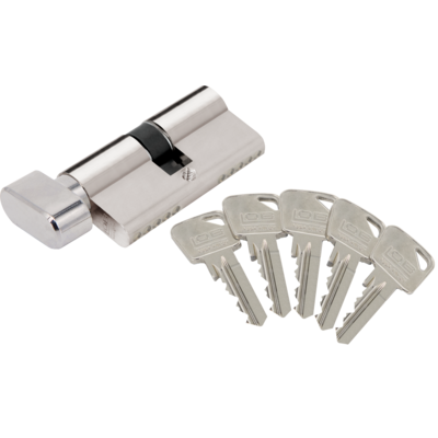 Lob Wkładka bębenkowa ARES WG54-30/35 nikiel z gałką 5 kluczy