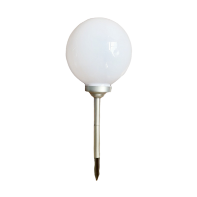 Lampa solarna kula biała 20 x 56,5 cm srebrna noga