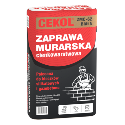 Cekol Ciemkowarstwowa zaprawa murarska ZMC-62 biała 25 kg